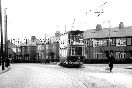 NO 1742 - Tram At Wallsend Boundary, Newcastle, Northumberland