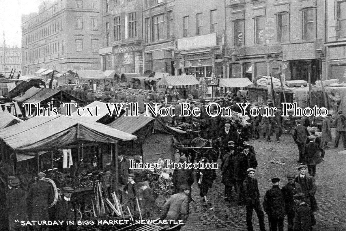 NO 1801 - Saturday In Bigg Market, Newcastle Upon Tyne, Northumberland c1916