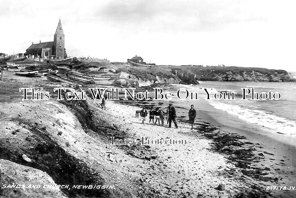 NO 1853 - Sands & Church, Newbiggin, Northumberland c1940