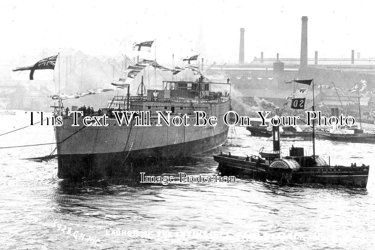 NO 1931 - Launch Of HMS Invincible, Elswickm Newcastle Upon Tyne c1907