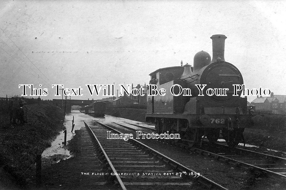 NO 199 - Flood At Cullercoats Railway Station, Northumberland 1899