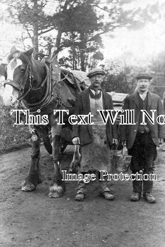 NO 2117 - Horse & Cart With Workmen, Morpeth, Northumberland