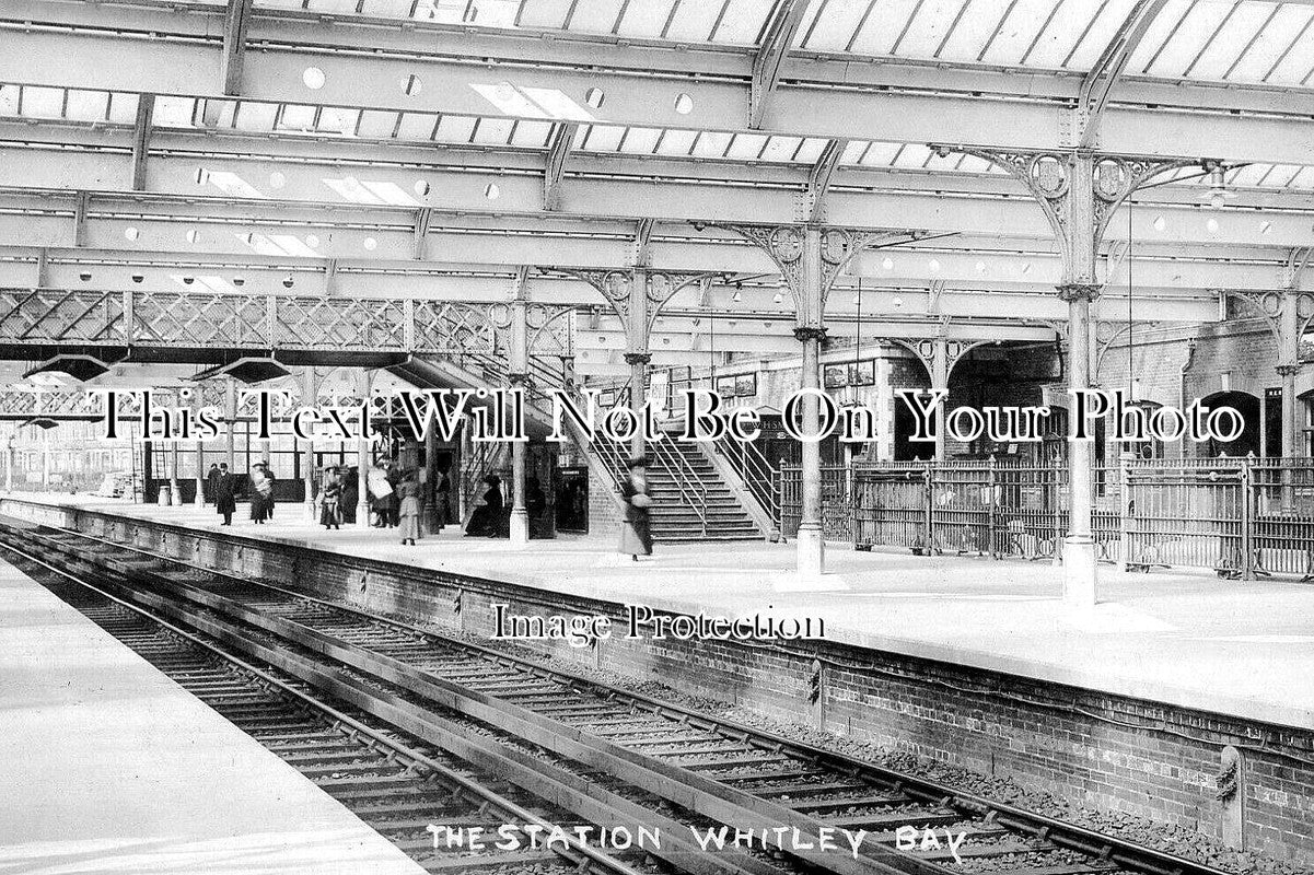 NO 2128 Whitley Bay Railway Station, Northumberland c1912 JB Archive