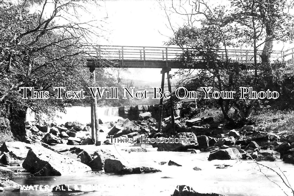 NO 2279 - Waterfall & Bridge, Holmes Lynn, Allendale, Northumberland c1912