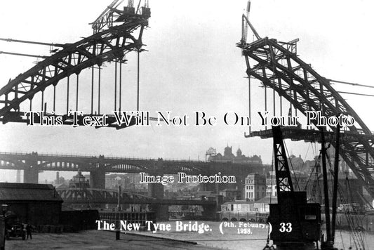 NO 2371 - The New Tyne Bridge Construction, Newcastle On Tyne 1928