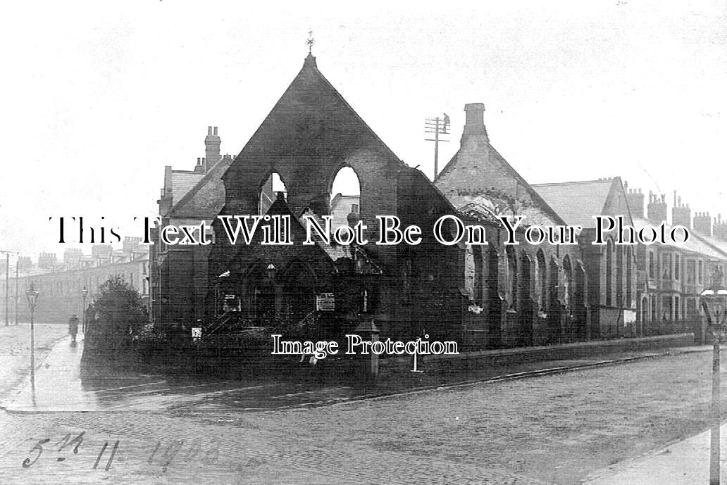 NO 2411 - Whitley Bay Church After The Fire, Northumberland