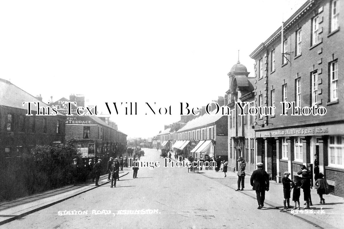 NO 2581 - Station Road, Ashington, Northumberland c1928