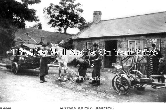 NO 2797 - Mitford Smithy, Blacksmith, Morpeth, Northumberland c1912