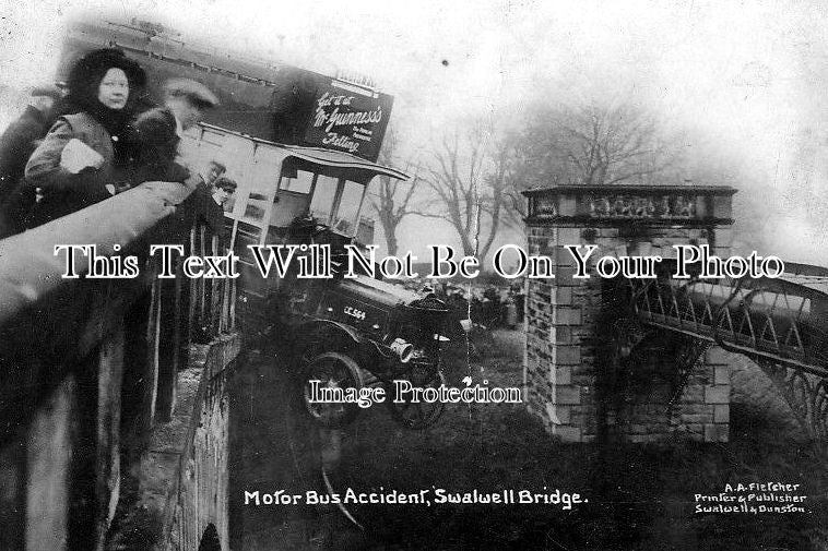 NO 298 - Motor Bus Accident, Swalwell Bridge, Gateshead, Northumberland