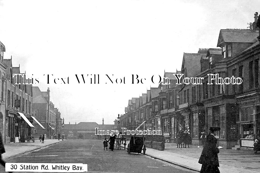 NO 2982 - Station Road, Whitley Bay, Northumberland c1910