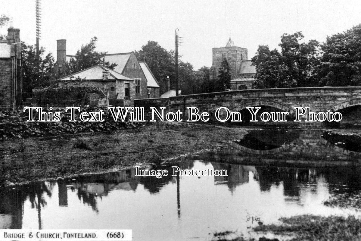NO 348 - Bridge & Church, Ponteland, Northumberland