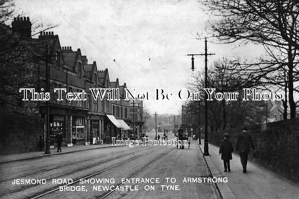 NO 409 - Approach To Armstrong Bridge, Jesmond Road, Newcastle On Tyne, Northumberland c1915