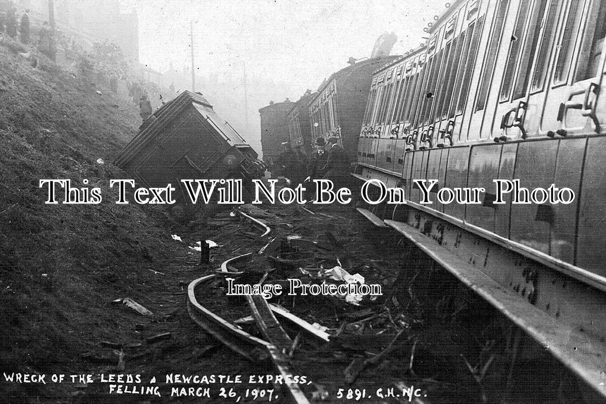 NO 588 - Wreck Of The Leeds To Newcastle Express, Felling, Northumberland c1907
