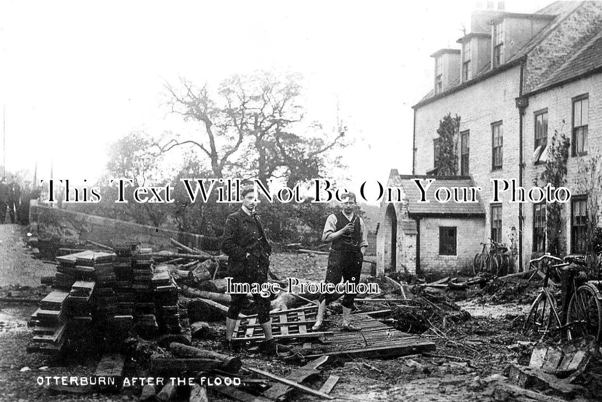 NO 733 - Otterburn After The Flood, Hexham, Northumberland 1911