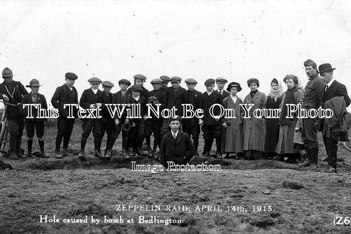 NO 78 - Zeppelin Raid, Bedlington, Northumberland c1915