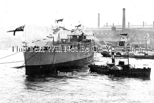 NO 821 - Hms Invincible Launched From Elswick, Newcastle, Northumberland 1907