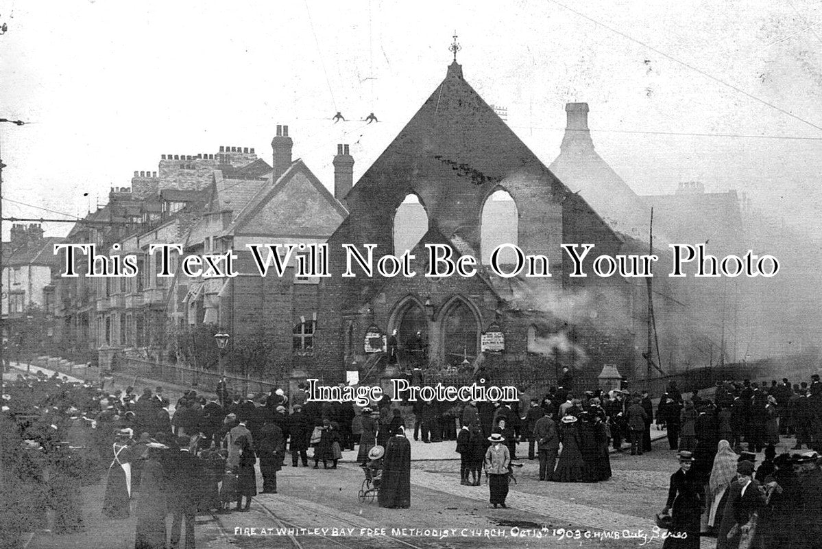 NO 877 - Fire At Whitley Bay Free Methodist Church, Tyne & Wear, Northumberland c1908