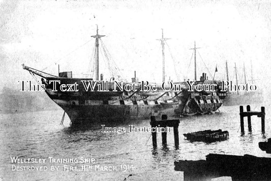 NO 891 - North Shields Training Ship Wellesley Destroyed By Fire, Northumberland c1914
