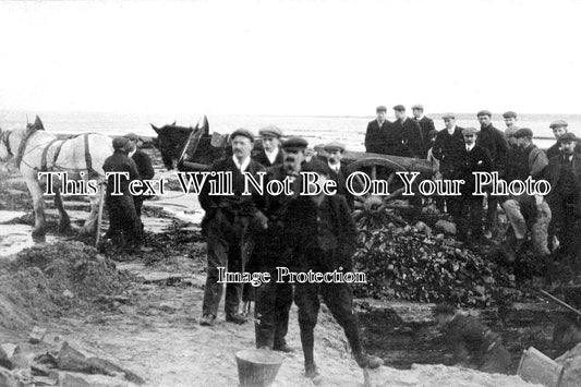 NO 919 - Men Hewing Coal Off Shore, Amble, Northumberland