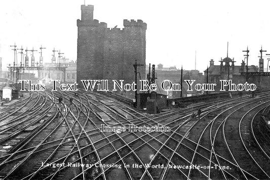 NO 977 - Largest Railway Crossing, Newcastle On Tyne, Northumberland c1913