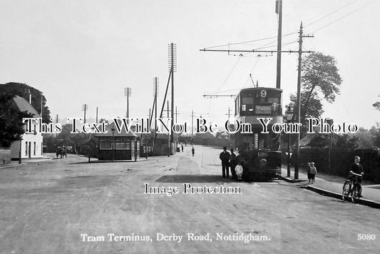 NT 100 - Tram Terminus, Derby Road, Nottingham, Nottinghamshire c1912