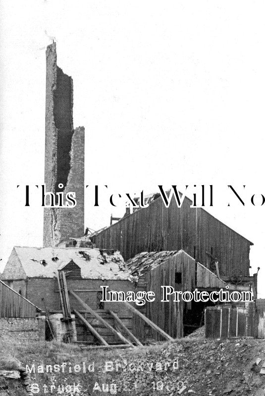 NT 1077 - Tomlinsons Brickyard Struck By Lightning, Mansfield, Nottinghamshire 1909