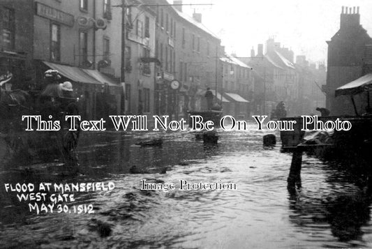 NT 1099 - Flood At Mansfield Westgate, Nottinghamshire 1912