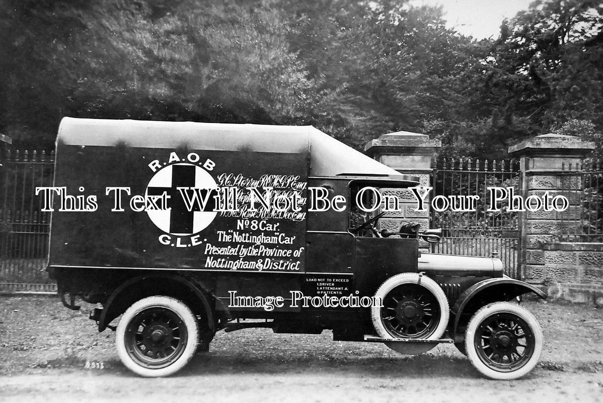 NT 112 - Great War Ambulance, Nottingham, Nottinghamshire c1915