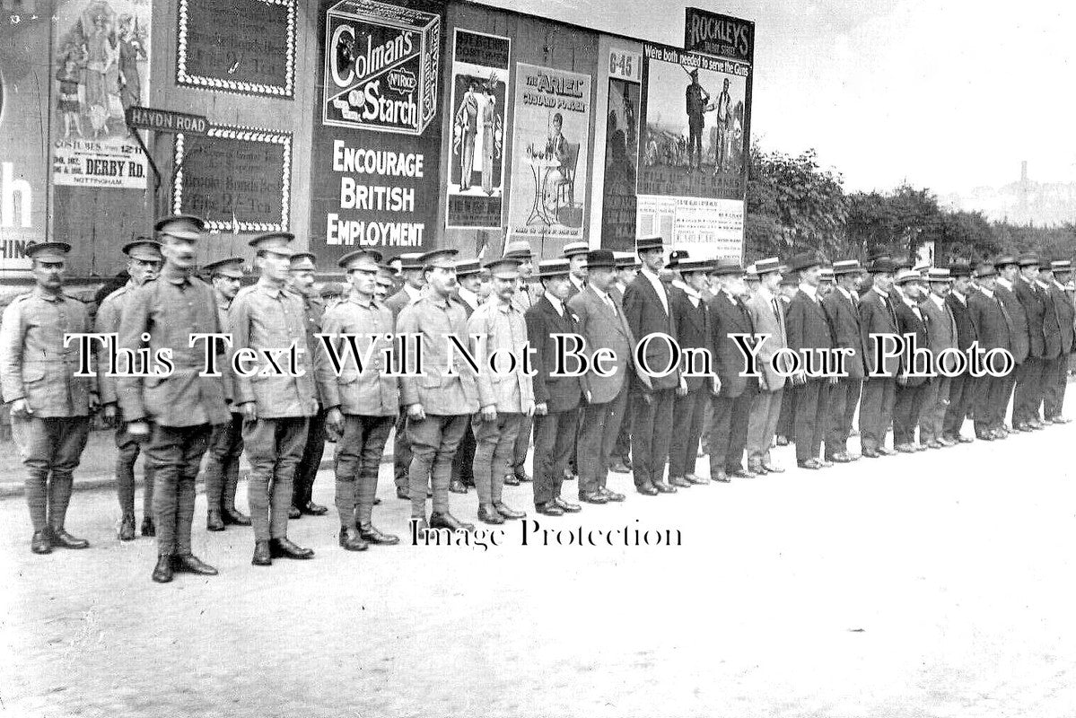 NT 1210 - WW1 Soldier Recruits, Sherwood, Nottingham, Nottinghamshire