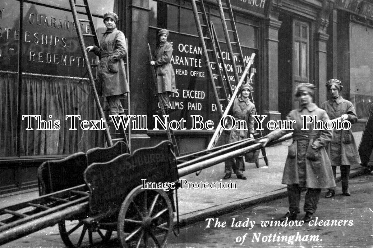 NT 1298 - The Lady Window Cleaners Of Nottingham, Nottinghamshire WW1 ...