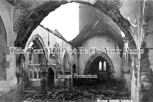 NT 1512 - Ruins Of Kirkby Church After Fire, Nottinghamshire