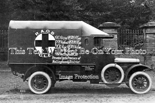 NT 1533 - Nottingham Ambulance Car, Nottinghamshire WW1