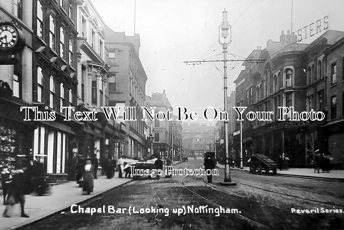 NT 342 - Chapel Bar Towards Derby Road, Nottingham, Nottinghamshire c1910