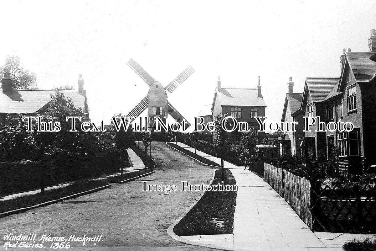 NT 565 - Windmill & Windmill Avenue, Hucknall, Nottinghamshire c1929