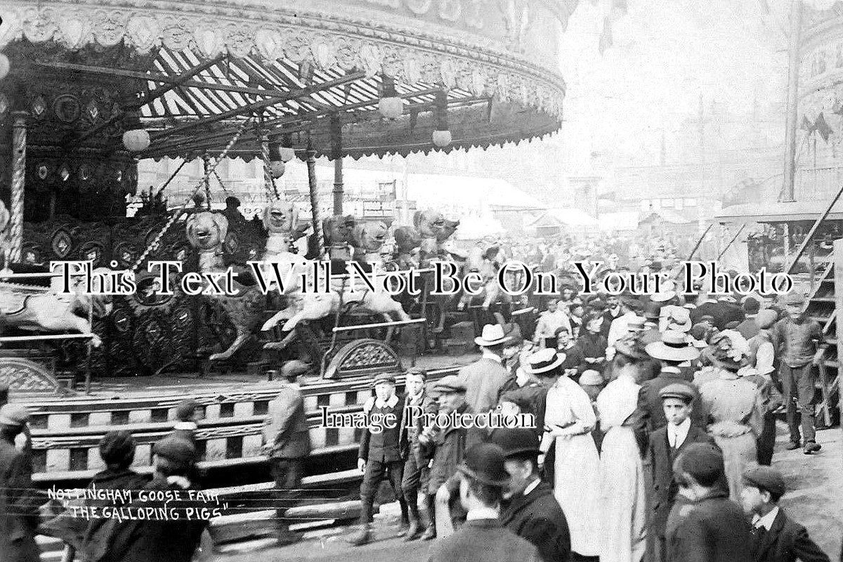 NT 583 - Galloping Pigs, Nottingham Goose Fair, Nottinghamshire c1906