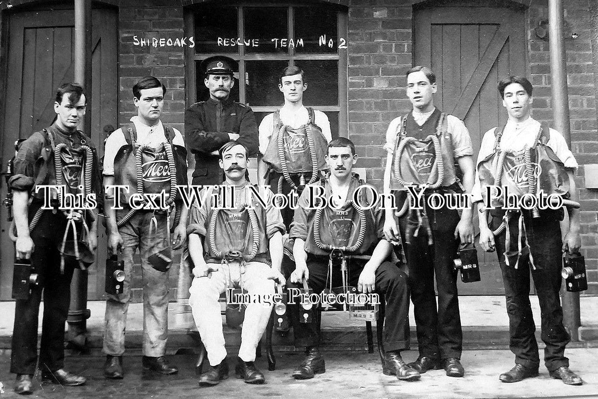 NT 72 - Rescue Team No. 2, Shireoaks Colliery, Nottinghamshire c1914 ...