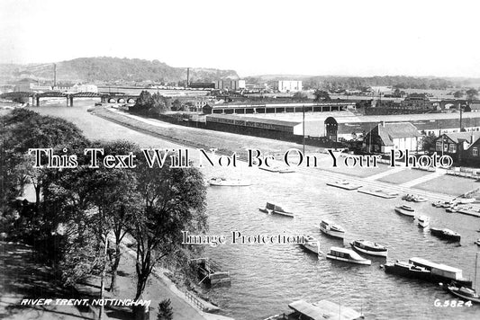 NT 727 - Old Nottingham Forest Football Ground & River Trent, Nottinghamshire c1936