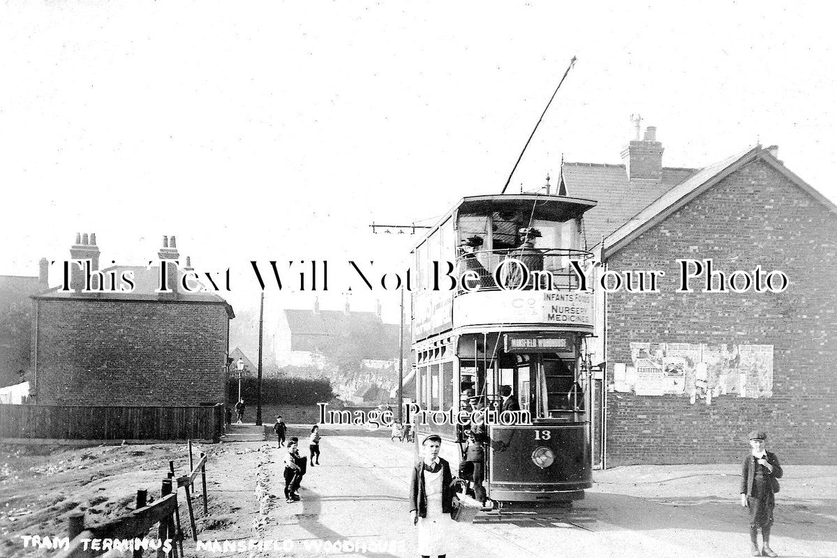 NT 772 - Tram Terminus, Mansfield Woodhouse, Nottinghamshire c1907