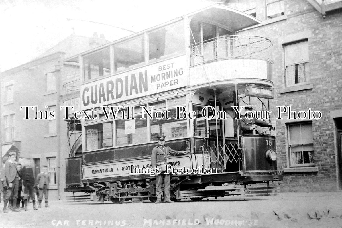 NT 922 - Mansfield Woodhouse Tram Terminus, Nottinghamshire c1906