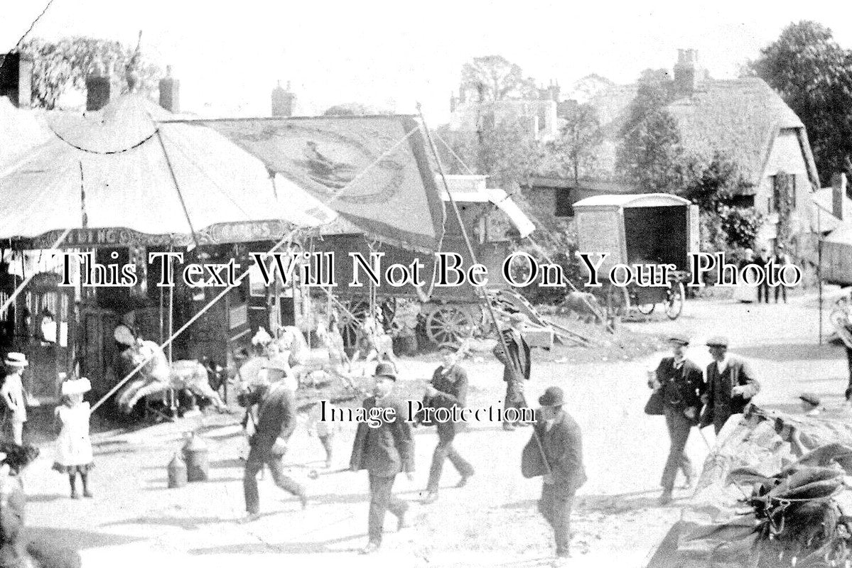 OX 1053 - Fairground, Hethe, Oxfordshire c1910