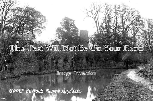 OX 1429 - Upper Heyford Church & Canal, Oxfordshire c1921