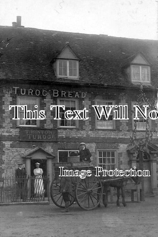 OX 185A - T Hinton Bakery & Cart, Benson, Oxfordshire c1913