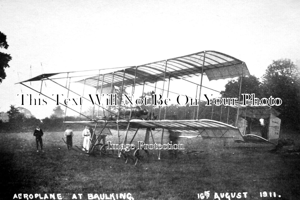 OX 1864 - Early Aeroplane At Baulking, Oxfordshire 1911