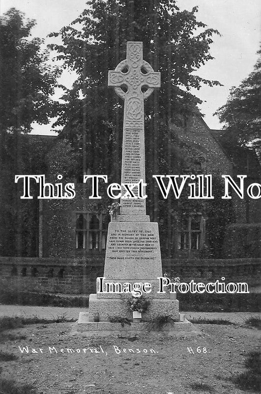 OX 195 - Benson War Memorial, Oxfordshire c1923