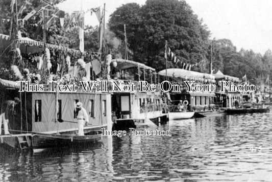 OX 222 - Houseboats At Henley Regatta, Oxfordshire