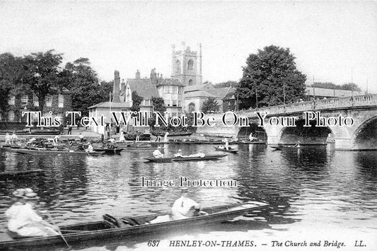 OX 29 - Church & Bridge, Henley On Thames, Oxfordshire
