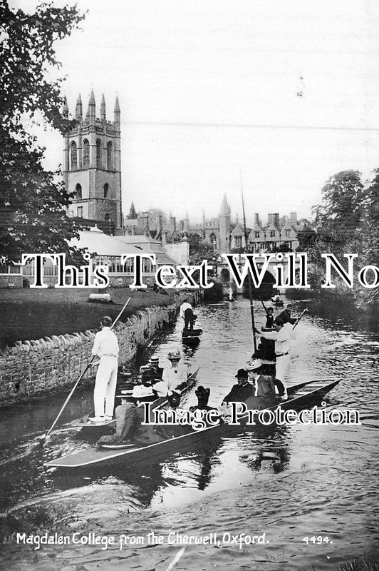 OX 349 - Magdalen College From The Cherwell, Oxford, Oxfordshire
