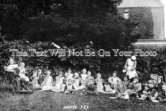 OX 447 - Having Tea, National Childrens Home, Chipping Norton, Oxfordshire