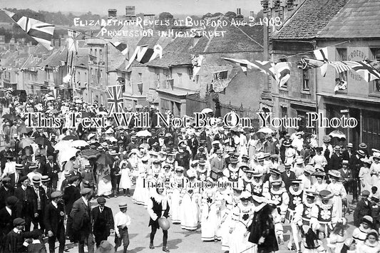 OX 536 - Procession In The High Street, Burford Oxfordshire c1903