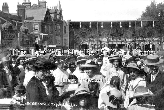 OX 862 - Crowds At St Giles Fair, Oxford, Oxfordshire c1913